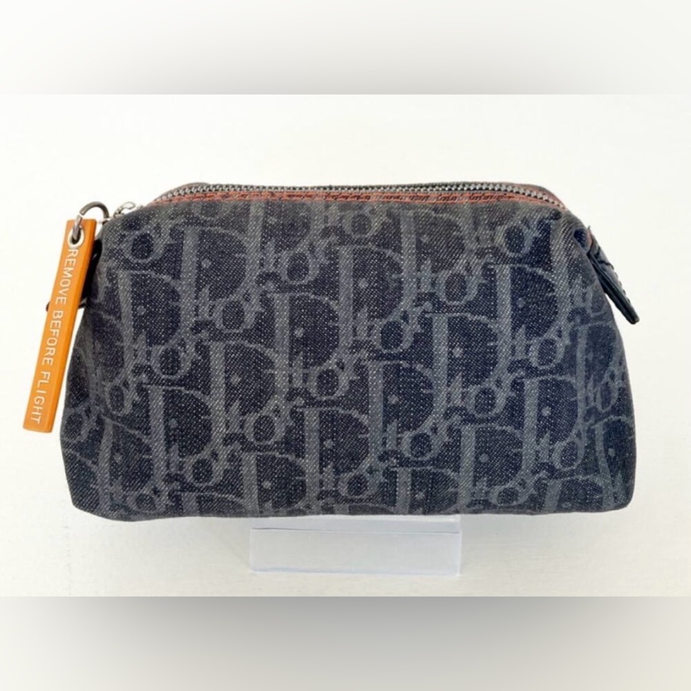 VINTAGE Christian Dior Flight Line Oblique Denim Pouch
